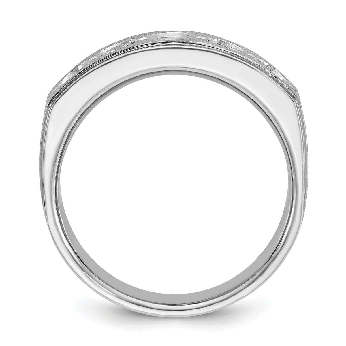 14k White Gold IBGoodman Men's Polished/Satin Diamond Complete Ring-B58843