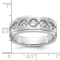 14k White Gold IBGoodman Men's Polished/Satin Diamond Complete Ring-B58843