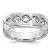 14k White Gold IBGoodman Men's Polished/Satin Diamond Complete Ring-B58843