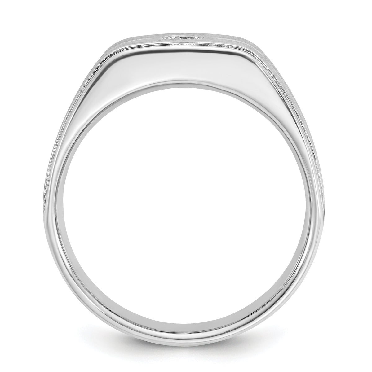 14k White Gold IBGoodman Men's Polished/Satin Diamond Complete Ring-B58844