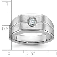 14k White Gold IBGoodman Men's Polished/Satin Diamond Complete Ring-B58844