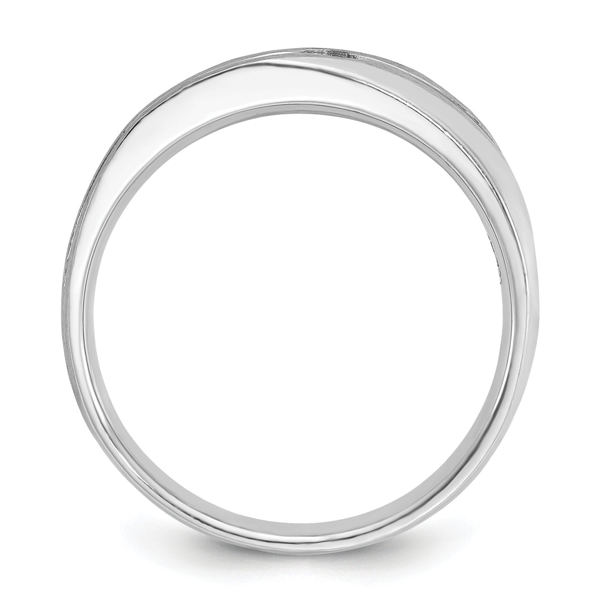 14k White Gold IBGoodman Men's Polished/Satin Diamond Complete Ring-B58851