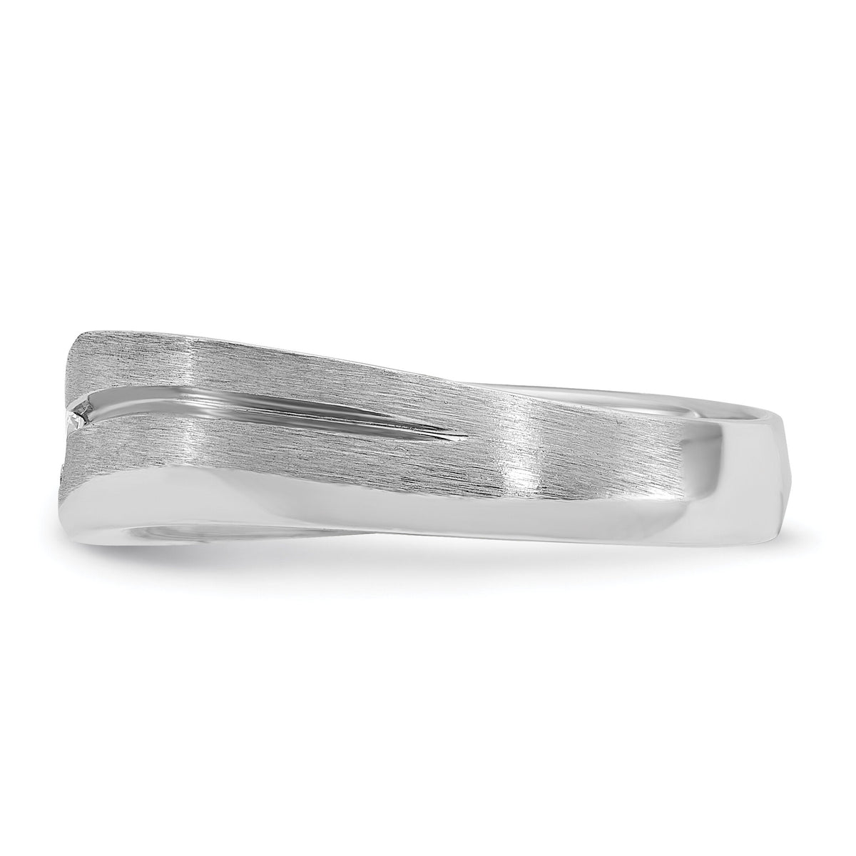 14k White Gold IBGoodman Men's Polished/Satin Diamond Complete Ring-B58851