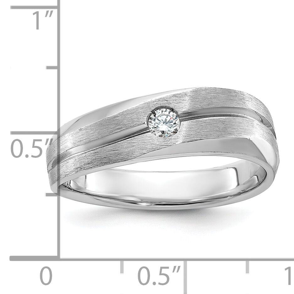 14k White Gold IBGoodman Men's Polished/Satin Diamond Complete Ring-B58851