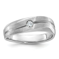 14k White Gold IBGoodman Men's Polished/Satin Diamond Complete Ring-B58851