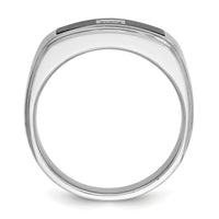 14kw IBGoodman Men's Polish/Satin/Grooved w/ Black Enamel Dia Ring-B58905