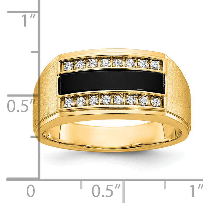 10k IBGoodman Men's Polished and Satin Gemstone Ring Mounting-B58917