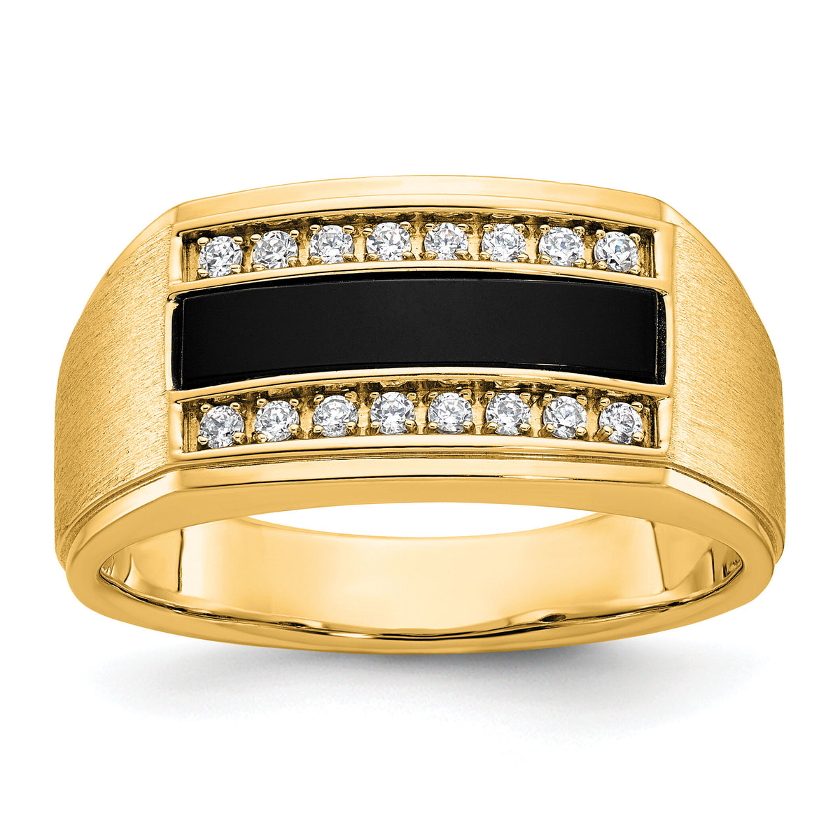 10k IBGoodman Men's Polished and Satin Gemstone Ring Mounting-B58917