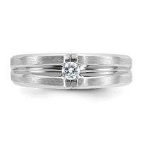 14k White Gold IBGoodman Men's Polished and Satin 1/6 carat Diamond Complete Ring-B58938-4WAA