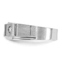 14k White Gold IBGoodman Men's Polished/Satin Diamond Complete Ring-B58940