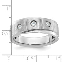 14k White Gold IBGoodman Men's Polished/Satin Diamond Complete Ring-B58940