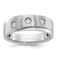 14k White Gold IBGoodman Men's Polished/Satin Diamond Complete Ring-B58940