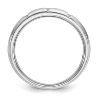14k White Gold IBGoodman Men's Polished & Satin Diamond 3-Stone Ring-B58943