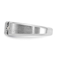 14k White Gold IBGoodman Men's Polished & Satin Diamond 3-Stone Ring-B58943