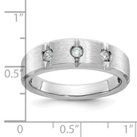 14k White Gold IBGoodman Men's Polished & Satin Diamond 3-Stone Ring-B58943