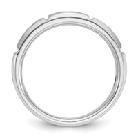 14k White Gold IBGoodman Men's Polished & Satin Diamond 3-Stone Ring-B58945