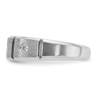 14k White Gold IBGoodman Men's Polished & Satin Diamond 3-Stone Ring-B58945
