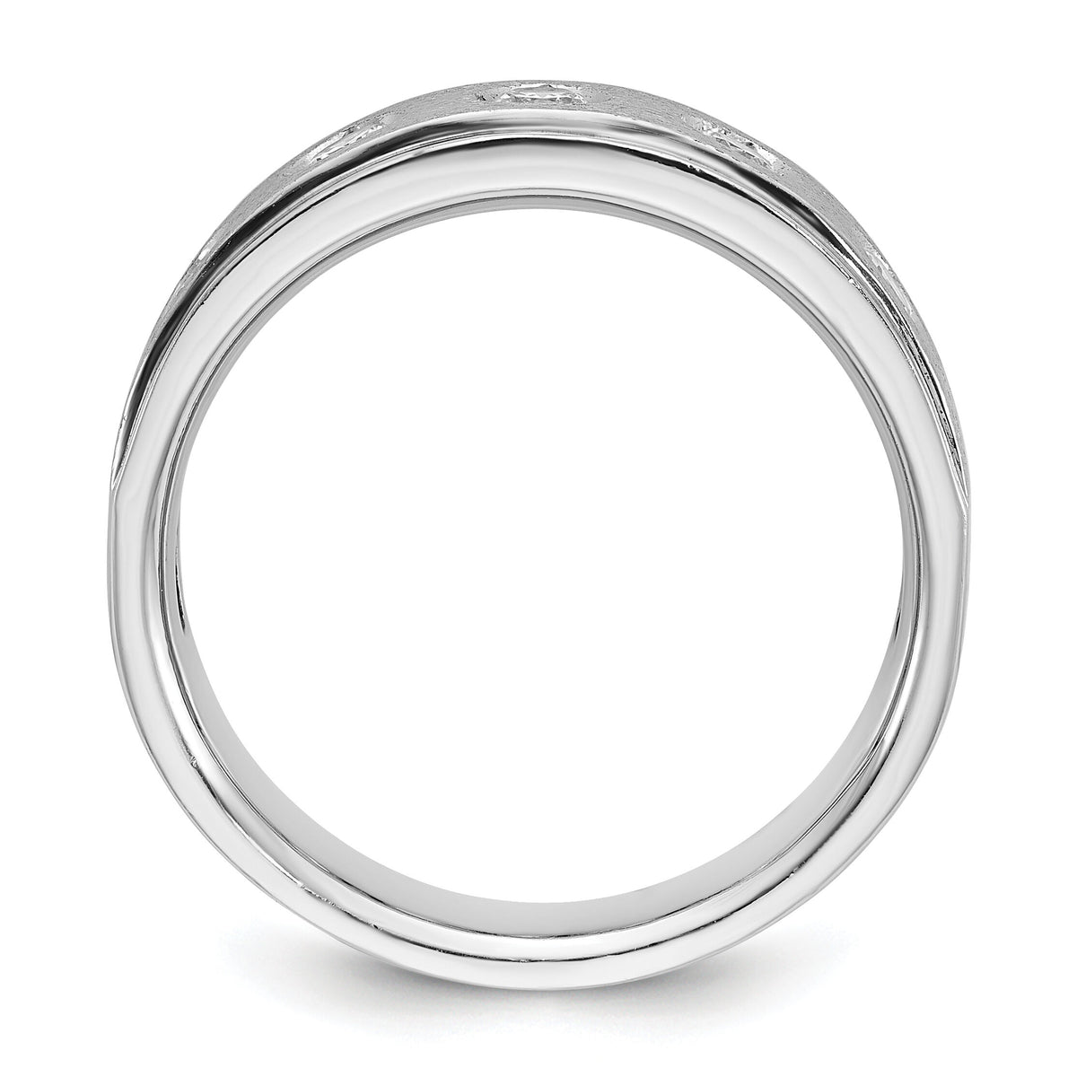 14k White Gold IBGoodman Men's Polished/Satin Diamond Complete Ring-B58949