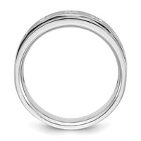 14k White Gold IBGoodman Men's Polished/Satin Diamond Complete Ring-B58949