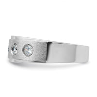 14k White Gold IBGoodman Men's Polished/Satin Diamond Complete Ring-B58949