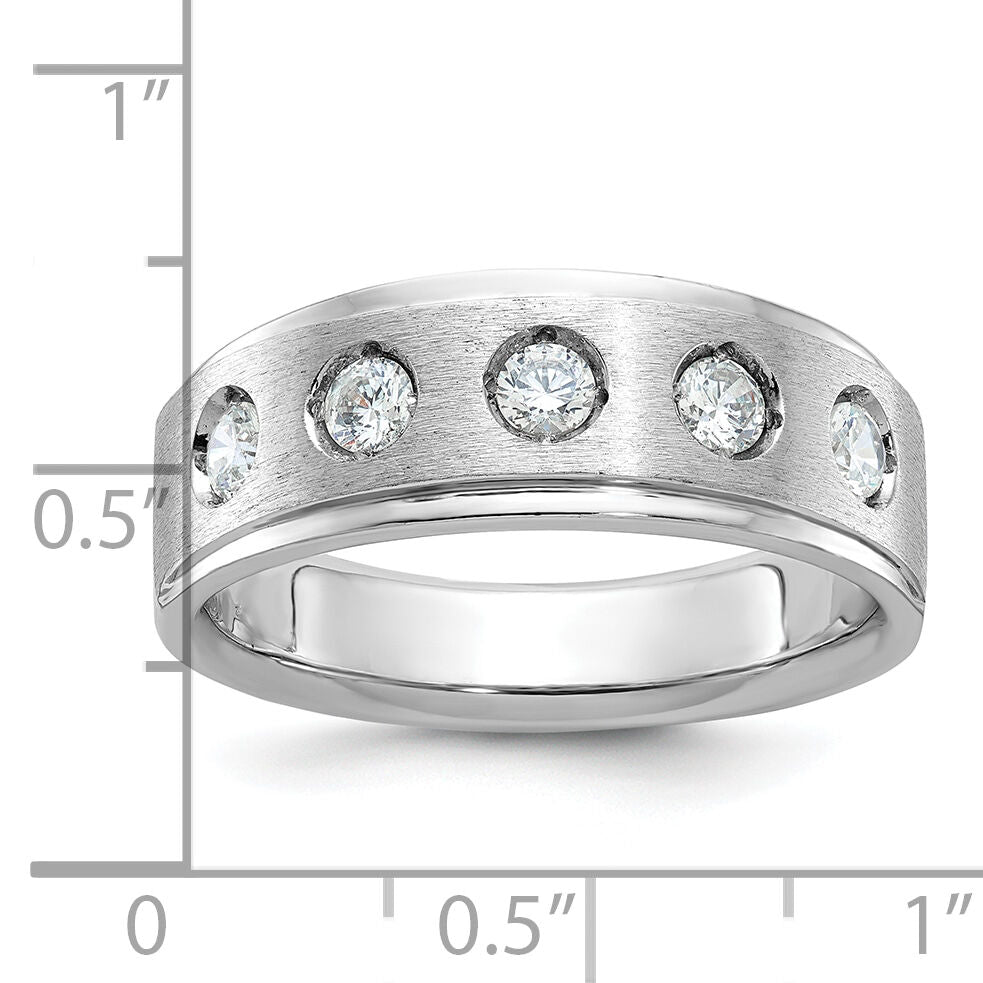 14k White Gold IBGoodman Men's Polished/Satin Diamond Complete Ring-B58949