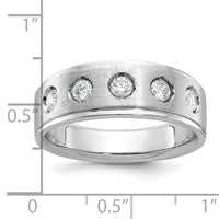 14k White Gold IBGoodman Men's Polished/Satin Diamond Complete Ring-B58949