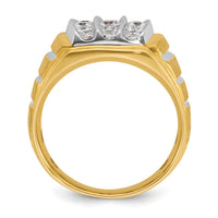 10k Two-tone IBGoodman Men's Polished Satin & Grooved Ring Mounting-B59016