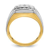 14k Two Tone 1 ct Lab Grown Diamond VS/SI+ G+ Men's Cluster Ring-B59017