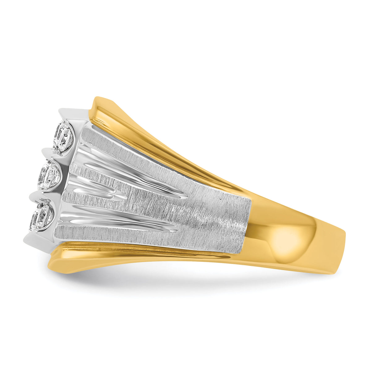 14k Two Tone 1 ct Lab Grown Diamond VS/SI+ G+ Men's Cluster Ring-B59017