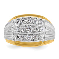 14k Two Tone 1 ct Lab Grown Diamond VS/SI+ G+ Men's Cluster Ring-B59017