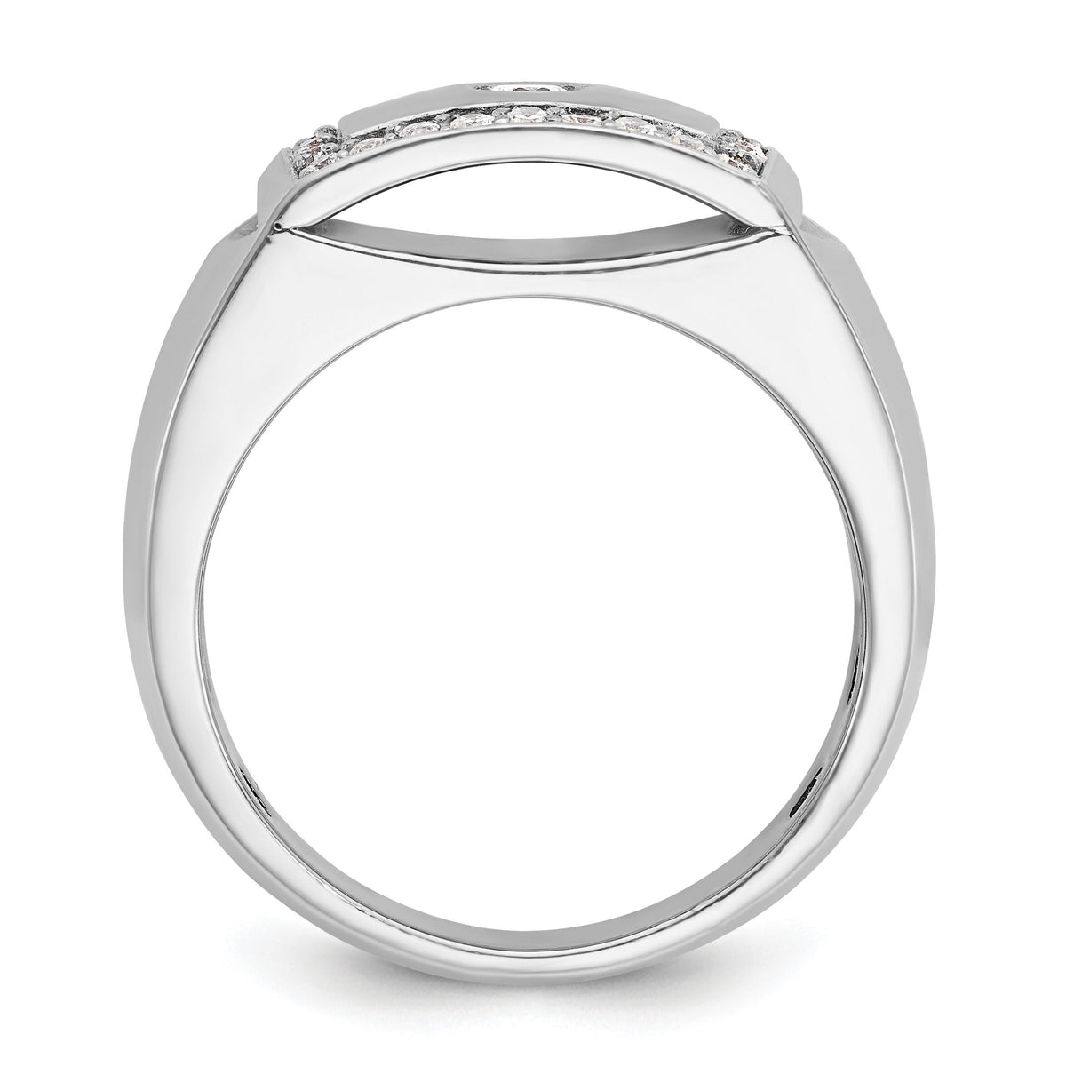 10k White Gold IBGoodman Men's Polished & Cut-Out Ring Mounting-B59048