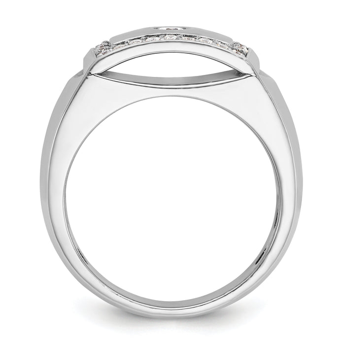 10k White Gold IBGoodman Men's Polished & Cut-Out Ring Mounting-B59048