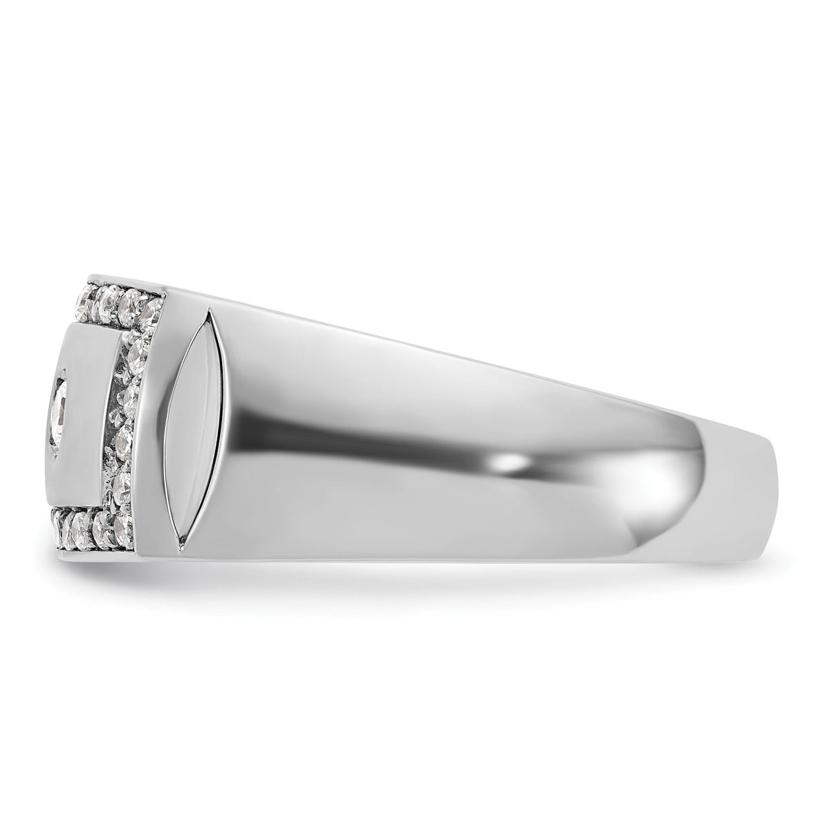 10k White Gold IBGoodman Men's Polished & Cut-Out Ring Mounting-B59048