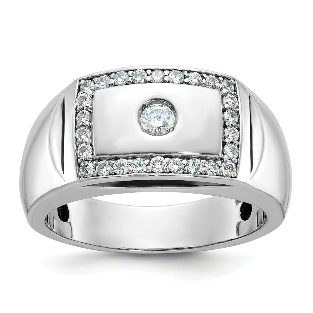 10k White Gold IBGoodman Men's Polished & Cut-Out Ring Mounting-B59048-0W