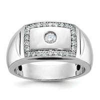 10k White Gold IBGoodman Men's Polished & Cut-Out Ring Mounting-B59048