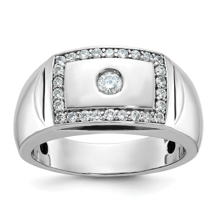 10k White Gold IBGoodman Men's Polished & Cut-Out Ring Mounting-B59048