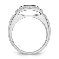 14kw 3/4 ct Lab Grown Dia VS/SI+ G+ & Black Dia Comp Rectangle Cluster Ring-B59049