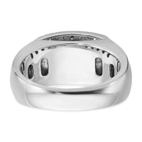 14kw 3/4 ct Lab Grown Dia VS/SI+ G+ & Black Dia Comp Rectangle Cluster Ring-B59049