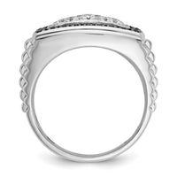 14k White Gold 1 ct Lab Grown Dia VS/SI+ G+ & Black Dia Comp Cluster Ring-B59050