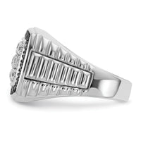 14k White Gold 1 ct Lab Grown Dia VS/SI+ G+ & Black Dia Comp Cluster Ring-B59050