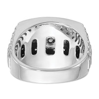 14k White Gold 1 ct Lab Grown Dia VS/SI+ G+ & Black Dia Comp Cluster Ring-B59050