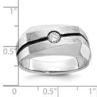 14k White Gold IBGoodman Men's w/Black Rhodium Satin Diamond Complete Ring-B59094