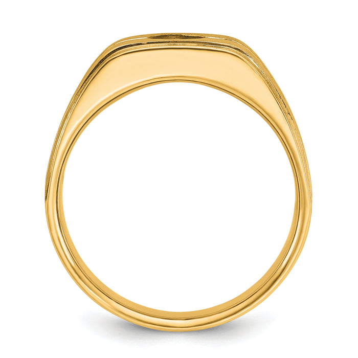 10k IBGoodman Men's Polished and Satin Diamond Ring Mounting-B59095