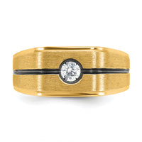 10k IBGoodman Men's Polished and Satin Diamond Ring Mounting-B59095
