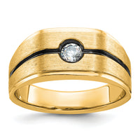 10k IBGoodman Men's Polished and Satin Diamond Ring Mounting-B59095
