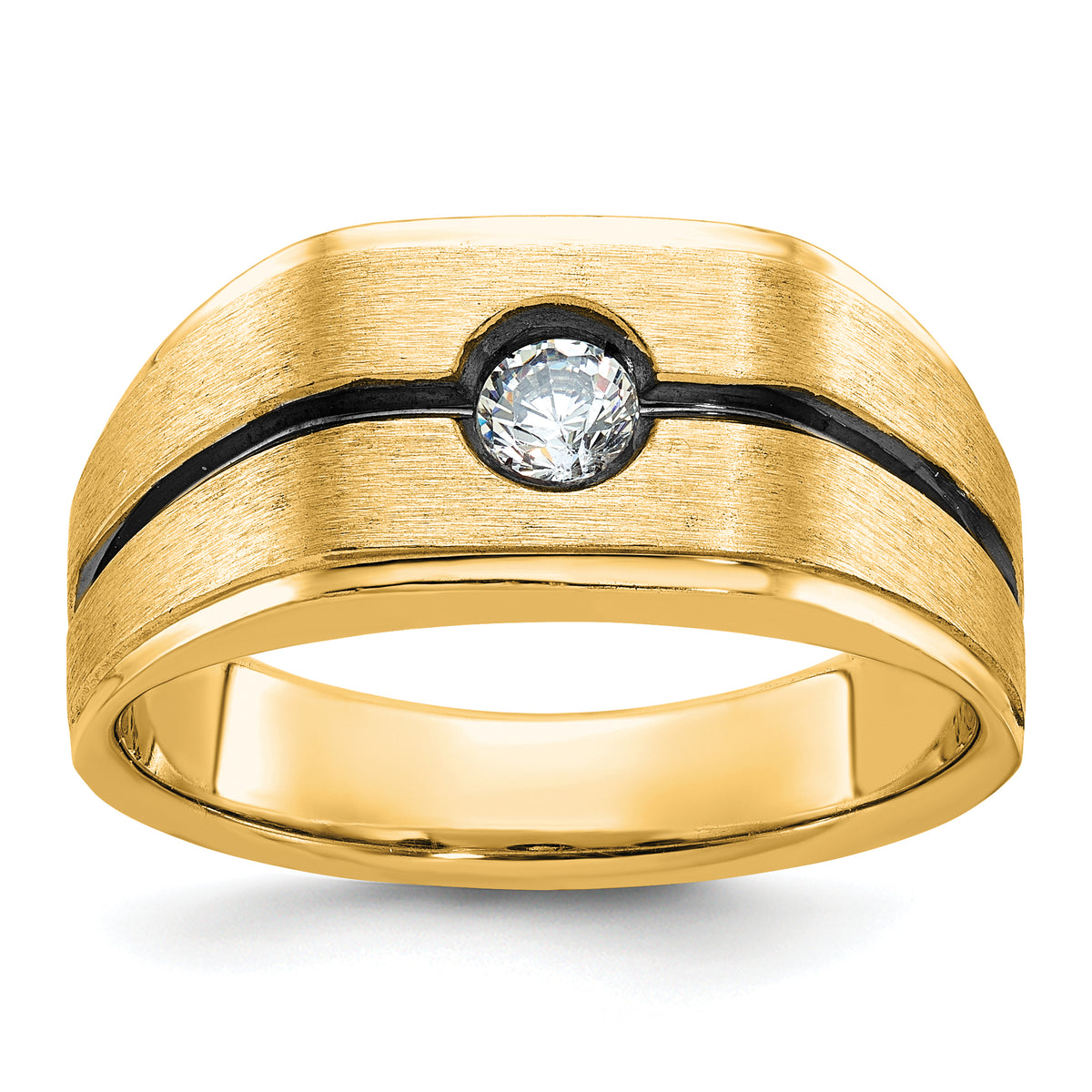 10k IBGoodman Men's Polished and Satin Diamond Ring Mounting-B59095-0Y