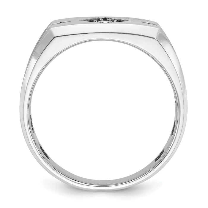 10k White Gold IBGoodman Men's Satin Diamond Ring Mounting-B59113