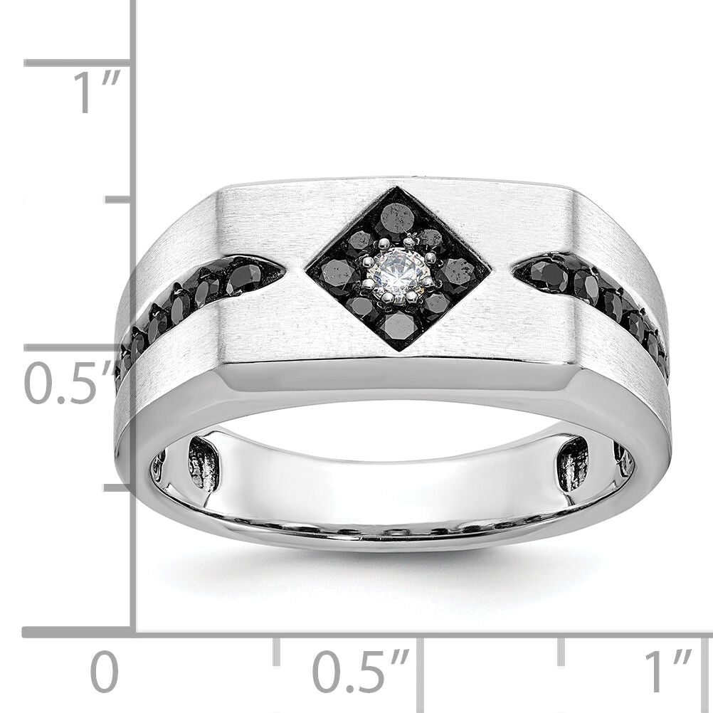 10k White Gold IBGoodman Men's Satin Diamond Ring Mounting-B59113