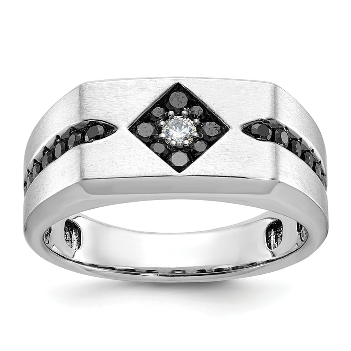 10k White Gold IBGoodman Men's Satin Diamond Ring Mounting-B59113-0W