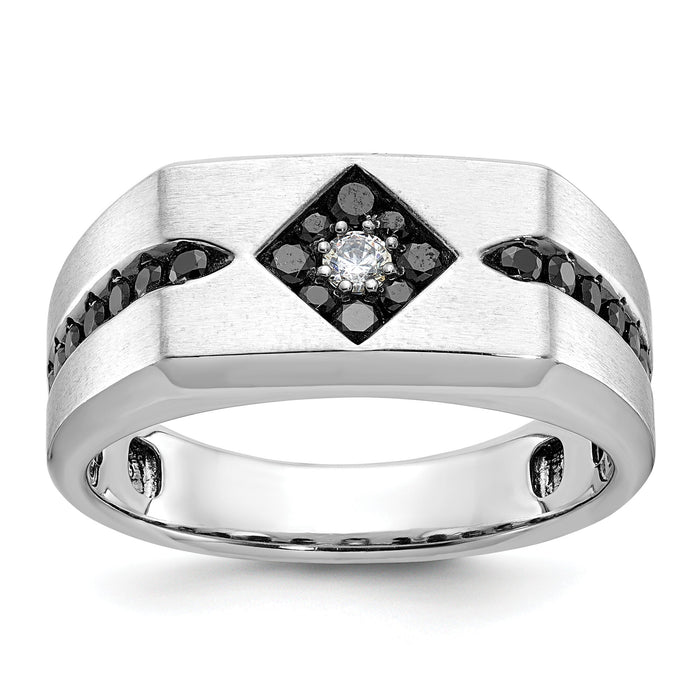 10k White Gold IBGoodman Men's Satin Diamond Ring Mounting-B59113